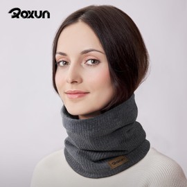 ROXUN Winter Neck Gaiter, Neck Warmer Cover Ski Gaiters for Men/Women Fleece Thick Elegant Stylish Cream