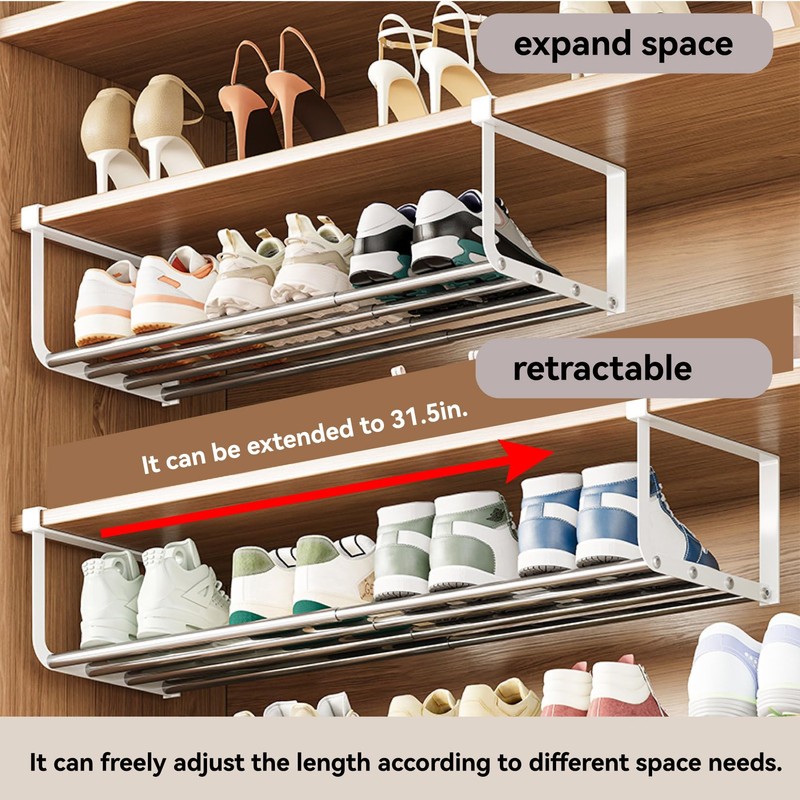 HGZBS Expandable Shoe Rack Organizer - Adjustable Shoe Rack &