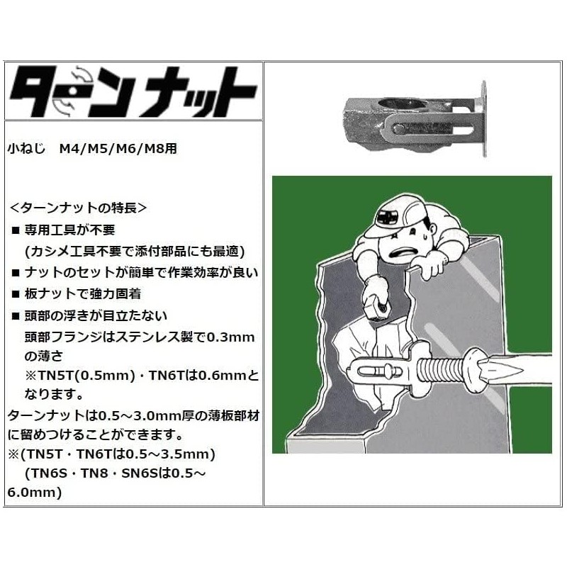Wakai Turn Nuts TN-6 M6 General Product 4 Pack Turn