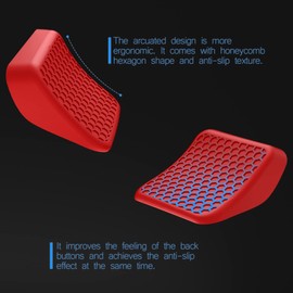 playvital Passion Red Back Button Enhancement Set for Steam Deck LCD, Grip Improvement Button Protection Kit for Steam Deck OLED - 2 Different Thickness