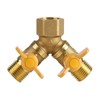 Brass Dual Tap Hose Adapter 2 Way Splitter Valve for