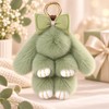 Fluffy Bunny Keychain for Holiday Gifting – Cute Bow Rabbit