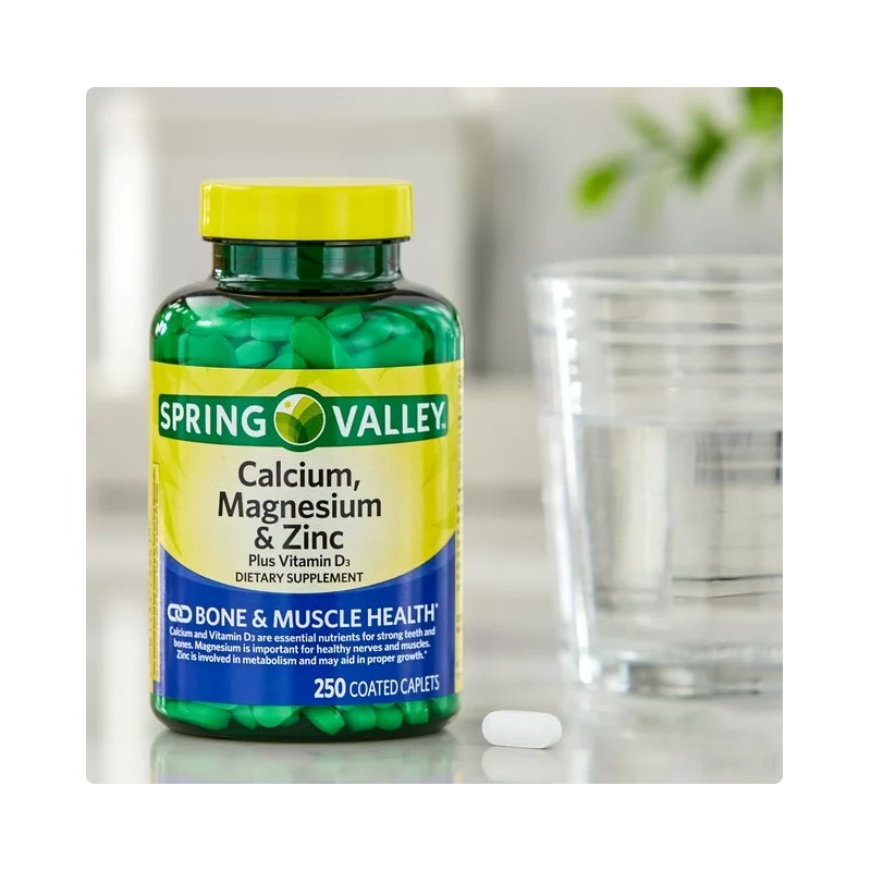 Spring Valley Calcium, Magnesium & Zinc Plus Vitamin D3 Coated