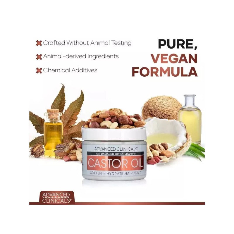 Advanced Clinicals 피마자유 컨디셔닝 헤어 마스크 12 FLOZ Advanced Clinicals