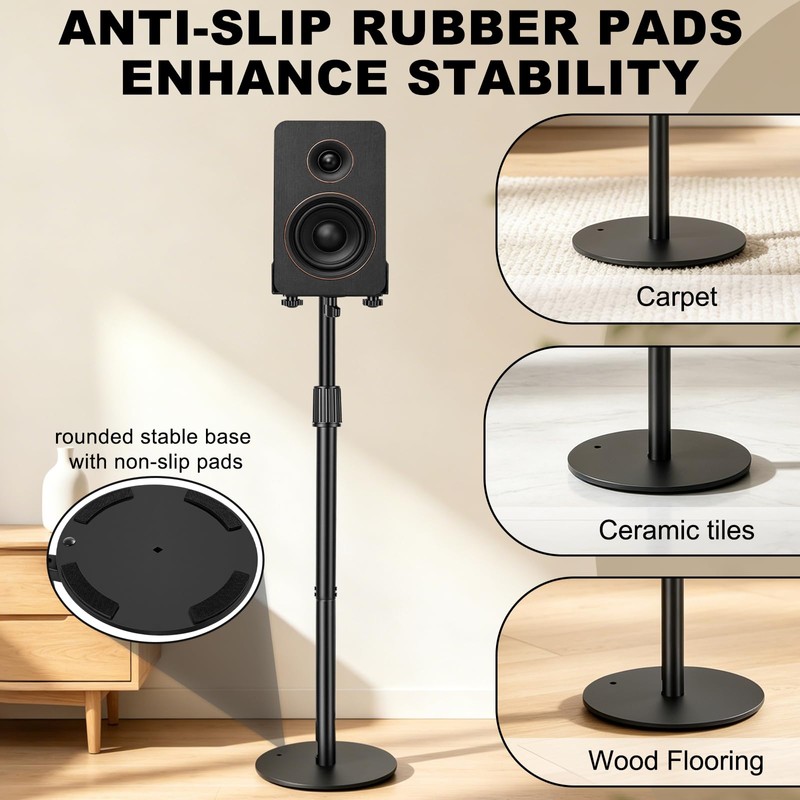 IBVIVIC Universal Speaker Stands Pair 31.5" - 41.3" Height Adjustable