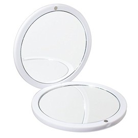 JUVITUS Compact Double Sided Mirror with Magnetic Closure - 1x / 2X Magnifying View - Perfect for Touch Ups, Makeup Bag, Travel, Gym, Car