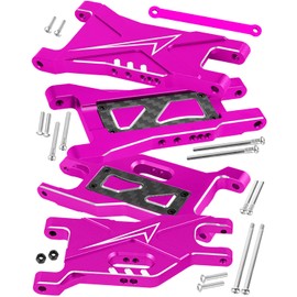RcarmubWow RC Suspension Arms A Arms Upgrades Part for 1/10 Slash 2WD,Slash 2WD VXL,Aluminium Front & Rear Suspension Arms A-Arms Hops Up,Pink