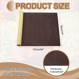 MECCANIXITY Leather Repair Patch 14"x54" Self-Adhesive Leather Vinyl Repair Tape Kit for Furniture Couches Sofa Chair Car Boat Seats Jackets, Dark Brown