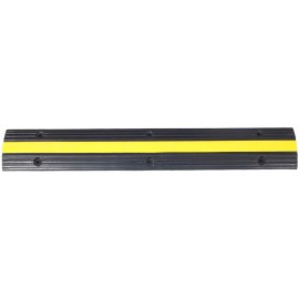 2 Pack Cable Protector Speed Bumps 1 Channel 6600Lbs Load Capacity 12 Bolts Spike for Asphalt Gravel Driveway Rubber Ramp SpeedColor: as Pic Color