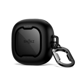 SURITCH for SHOKZ New OpenFit 2 Case Cover, Magnetic Locking Cases for SHOKZ OpenFit 2 Open-Ear Headphones, Shockproof Bumper Protective Covers with Carabiner & Keyring & Cleaner Kit, Black