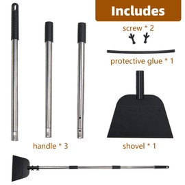 Snow Shovel, Ice Scraper and Extendable Snow Shovel with Thickened Aluminum Handle 54 inch Snow Ice Chopper for Walkway, Portable and Multifunctional Ice Removal Tool for Garden Cleaning Scraper