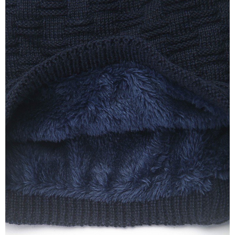 Hatstar Warm-lined, fine-knit women's, men's beanie hat with braided pattern