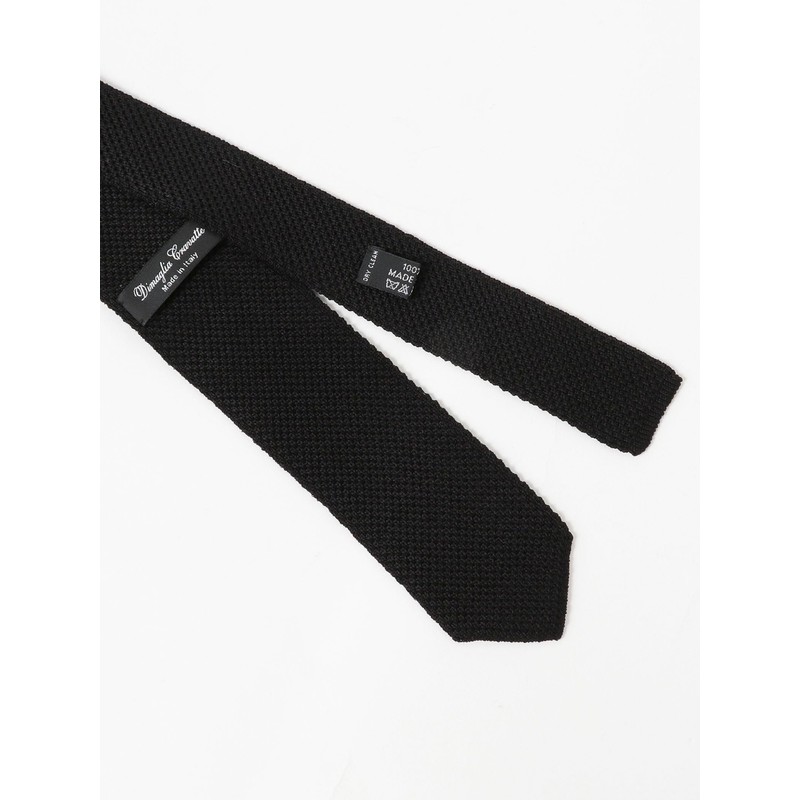 Dimaglia Cravatte 21550172145 Men's Solid Knit Necktie, Black, 1, BLACK/1