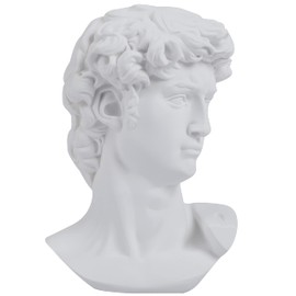 Akindou Home Museum Plaster-like Sculpture Series - Durable, Scratch-resistant, Made of Hard Resin, No Dust (Bust 15cm David)