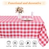 Kesfey Red Gingham Tablecloths Polyester 140x140cm,Square Checkered Tablecloth Spillproof and