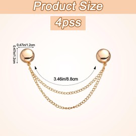 4Pcs Magnetic Clothing Clips, Multi-Function Magnetic Clothing Clips, Strongest Magnetic Strength Buttons Clips,Multi-Purpose Magnetic Pinless Brooch for Women Clothes Hijab Pins Decorate (Golden)