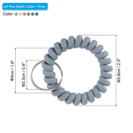 PATIKIL Wrist Spiral Key Chain 6 Pieces Stretchy Spiral Bracelet Key Holder Flexible Bracelet Key Ring for Sauna Pool Gym ID Bathroom Outdoor Sports, Multi-coloured