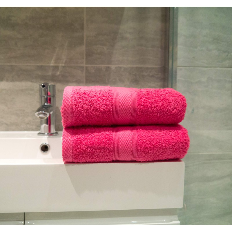 Lex's Linens Pack of 2 100% Combed Cotton Hot Pink