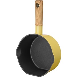 Wahei Freiz Kokomikke RB-3547 Standable Single Handled Pot, 6.3 inches (16 cm), Yellow, IH Gas Stand Pan