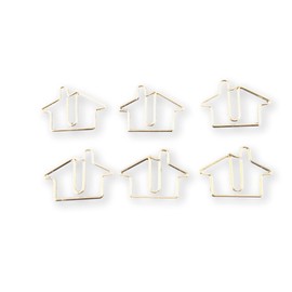 Butler in the Home 100 Count House Home Shaped Paper Clips Great for Paper Clip Collectors or Realtor Office Gift - Comes in Round Tin with Lid and Gift Box - Silver Metal