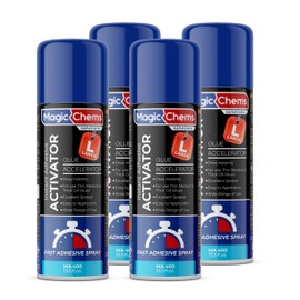 CA Glue Accelerator Spray (4 x 13.5 fl oz), Cyanoacrylate Super Glue Accelerator Spray, Adhesive Activator, CA Glue Activator (4 Pack)