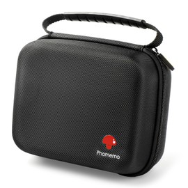 Phomemo M220 Label Printer Storage Box, Portable Bag Compatible M220 M110 M221 M120 M200 Label Printer, Holder Bag for Label Printer with Ribbon with Mesh Pocket for Accessories (Bag Only), black,