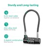 ORIA Long Shackle Combination Lock, 4.41x2.13x0.71'' Cable Lock, 4 Digit