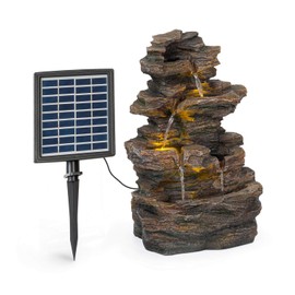 BLUMFELDT Messina Solar Powered Water Fountain for Garden, Indoor and Outdoor Fountains, Waterfall for Outside, Solar Panel: 9V/2.8W, 7 x 5.5 Inches