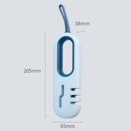 4-In-1 Knife Sharpener Diamond Sharpening Rod, Precision Angle Guides Straight Edge Serrated Knives, Hone Straight and Serrated Blade (Blue)