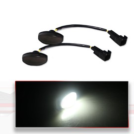 MODIPIM For Ford SVT Raptor 2010-2014 Replace OEM Sidemarker Lamp Smoked Lens White LED Front Fender Side Marker Lights