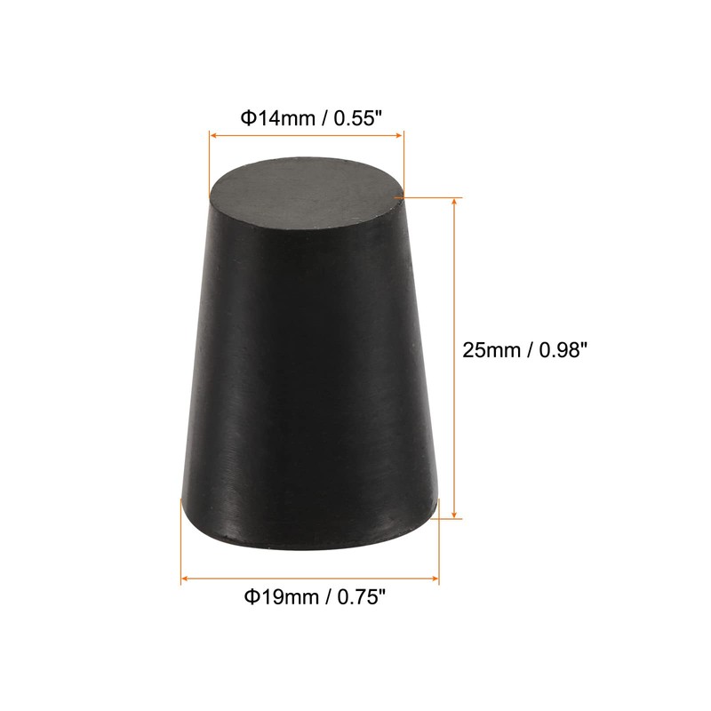 sourcing map Rubber Tapered Plug 14mm to 19mm Solid Test