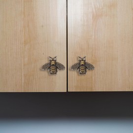 DOITOOL 10Pcs Vintage Gold Cabinet Knobs Decorative Metal Bee Shape Knobs Pull Handles Antique Dresser Knobs for Door Cabinet Drawer Home Furniture Handle