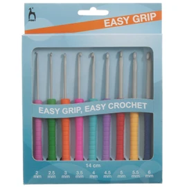 Pony P39810 Easy Grip Crochet Hook Set, Multi, 15 x 1.5 x 16 cm