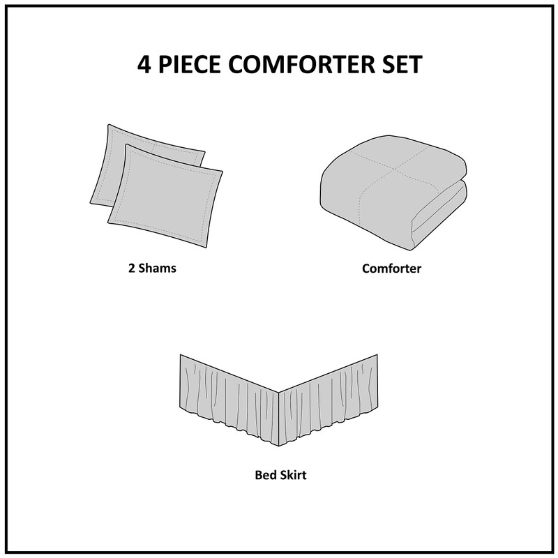 Harbor House 4-Piece Maya Bay Cotton Embroidered Oversized Comforter Set,