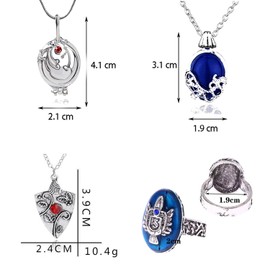 HJYZY 4 pcs Vampire Elena Jewelry Daywalking Katherine Sapphire Gilbert Opening Vervain Locket Bonnie Necklaces Stefan Daylight Ring