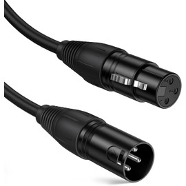 VECASDEN XLR Microphone Cable, XLR Male to XLR Female Balanced 3-Pin Microphone Cable, Black 6 Feet