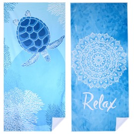 Microfiber Beach Towel, LIUJIESHOP 2PACK Extra Large Big Pool Camping Swim 31x70 Microfiber Towel Cruise Essentials Accessories Vacation Necessities Adult Gifts