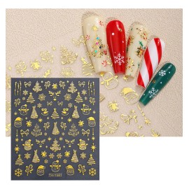 6pcs Nails Stickers Navidad Uñas Tiras De Múltiples Estilos Navidad