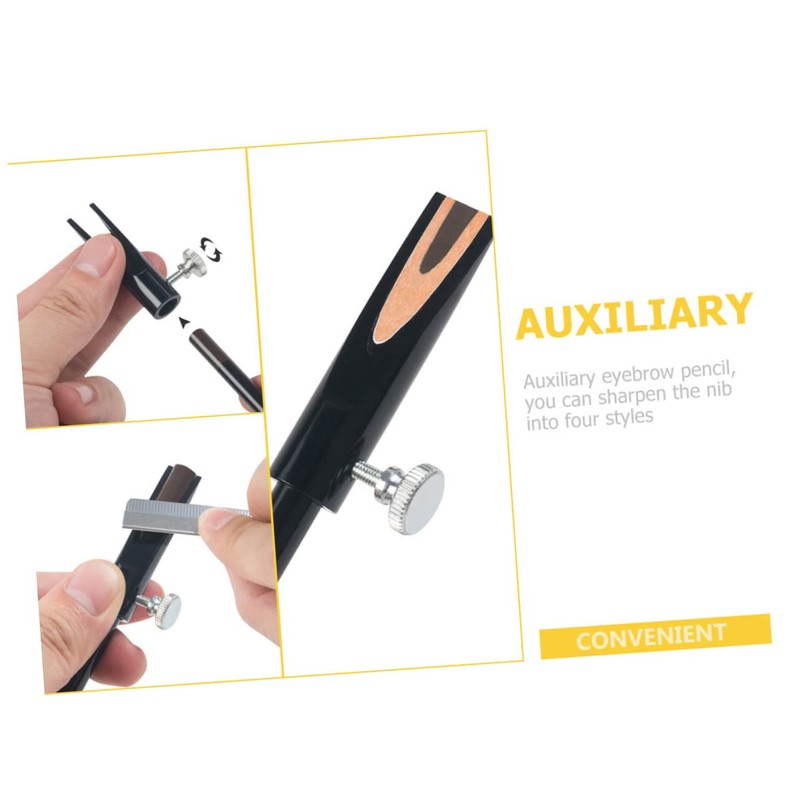 WOONEKY 2Pcs Portable Makeup Pencil Sharpener Dual Sided Eye Brow
