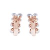 White Cubic Zirconia X Hoop Earrings In 14K Rose Gold