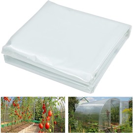Garvee Greenhouse Plastic Sheeting Film Cover 8FT x 25FT, Polyethylene Greenhouse Film 6 Mil Heavy Duty,Plastic Sheeting UV Resistant for Farm, Garden, Windproof Frost& Dust Proof