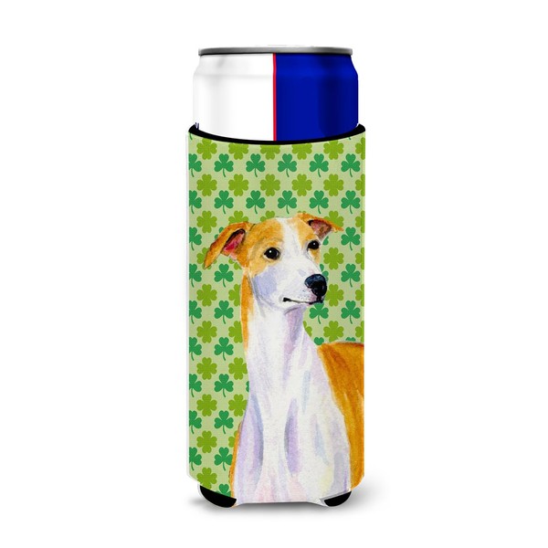 Whippet St. Patrick's Day Shamrock Portrait Ultra Beverage Insulators for