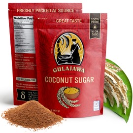 GULAJAWA Javanese Coconut Sugar for Baking & Everyday Cooking - 100% Pure Premium Grade, 1 lb - Caramel-Toffee Richness Coconut sugar for Coffee, Sweet and Savory Recipes