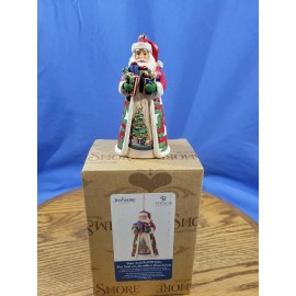 Jim Shore Heartwood Creek White Santa with Arms Full of Gifts Ornament