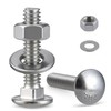 Krysay 5/16-18 x 2" Carriage Bolts 304 Stainless Steel 18-8,Round