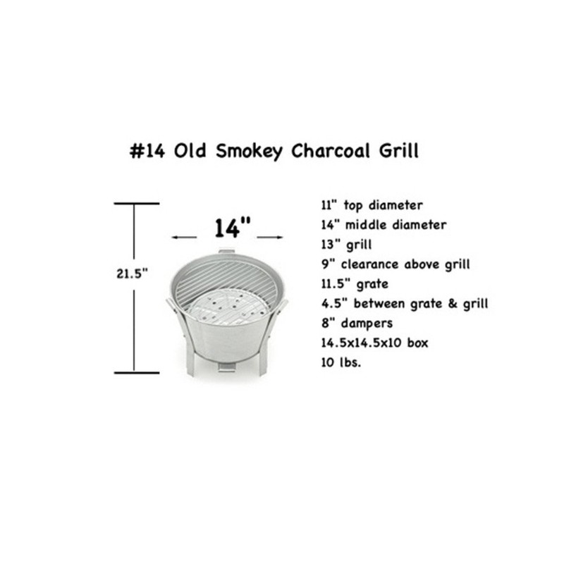 Old Smokey Charcoal Grill #14 (Small)