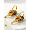 Dragon Earrings For Women, Gold Red Green Colorful Enamel Drop