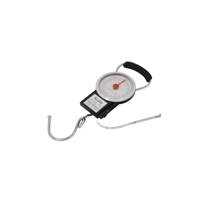 Analog Luggage Scale 35KG with 1m Tape Measure – Portable