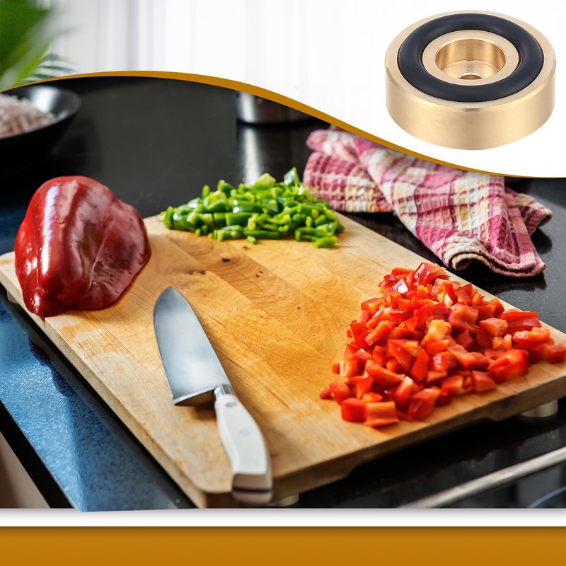 Yaocom 8 Pcs Brass Cutting Board Feet with Nonslip Pads