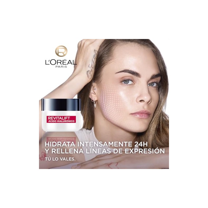 Oreal Paris Revitalift Ácido Hialurónico Crema Día Hidratante Hidrata Intensamente